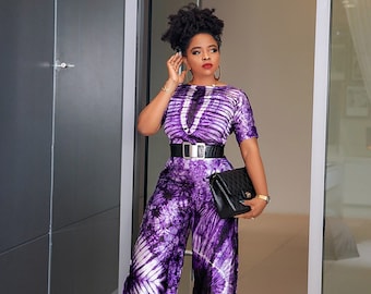 African tie dye pants and top, African 2 piece set, African print matching set, African fashion, African co-ord, African outfit