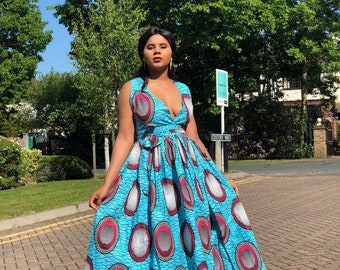 The Ochanya African print, Ankara infinity maxi dress