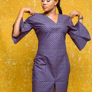 African dress, Ankara dress, African print dress, African midi dress, African fashion, Ankara gown, African stylish dress