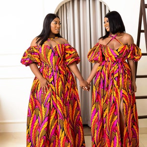 African dress, African print dress, Ankara dress, Ankara gown, African Maxi gown, African fashion, African women clothing, Ankara maxi dress image 5