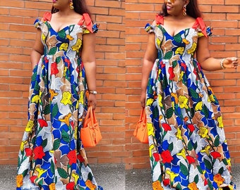 African dress, African print dress, Ankara dress, Ankara gown, African gown, African fashion, African clothing, Ankara maxi dress