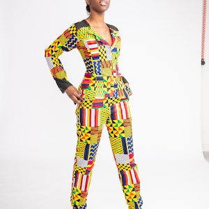 African 2 piece set, African pants and top, African clothing, African shirt, Ankara shirt, Ankara matching set, African print suit