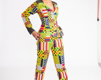 African 2 piece set, African pants and top, African clothing, African shirt, Ankara shirt, Ankara matching set, African print suit