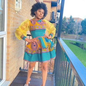 African dress, Ankara gown, African fashion African print dresses for women, African clothing, Ankara midi dress, African print midi dress