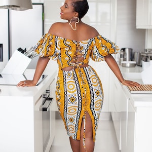 African dress, Best seller African print Dress, Ankara dress, African dresses for women, Sexy Ankara gown, African clothing, African fashion image 1