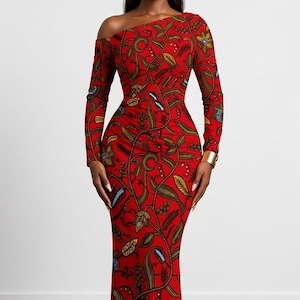 african fitted dress African bodycon dress, Ankara midi dress, African print dress, African outfit, African maxi dress, Women African clothing, Ankara gown