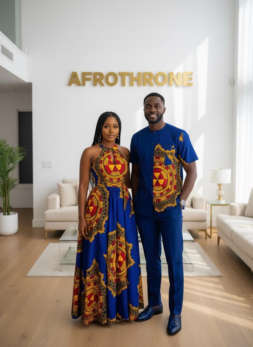 African Couple Outfit, African Dress, Couple African Outfit