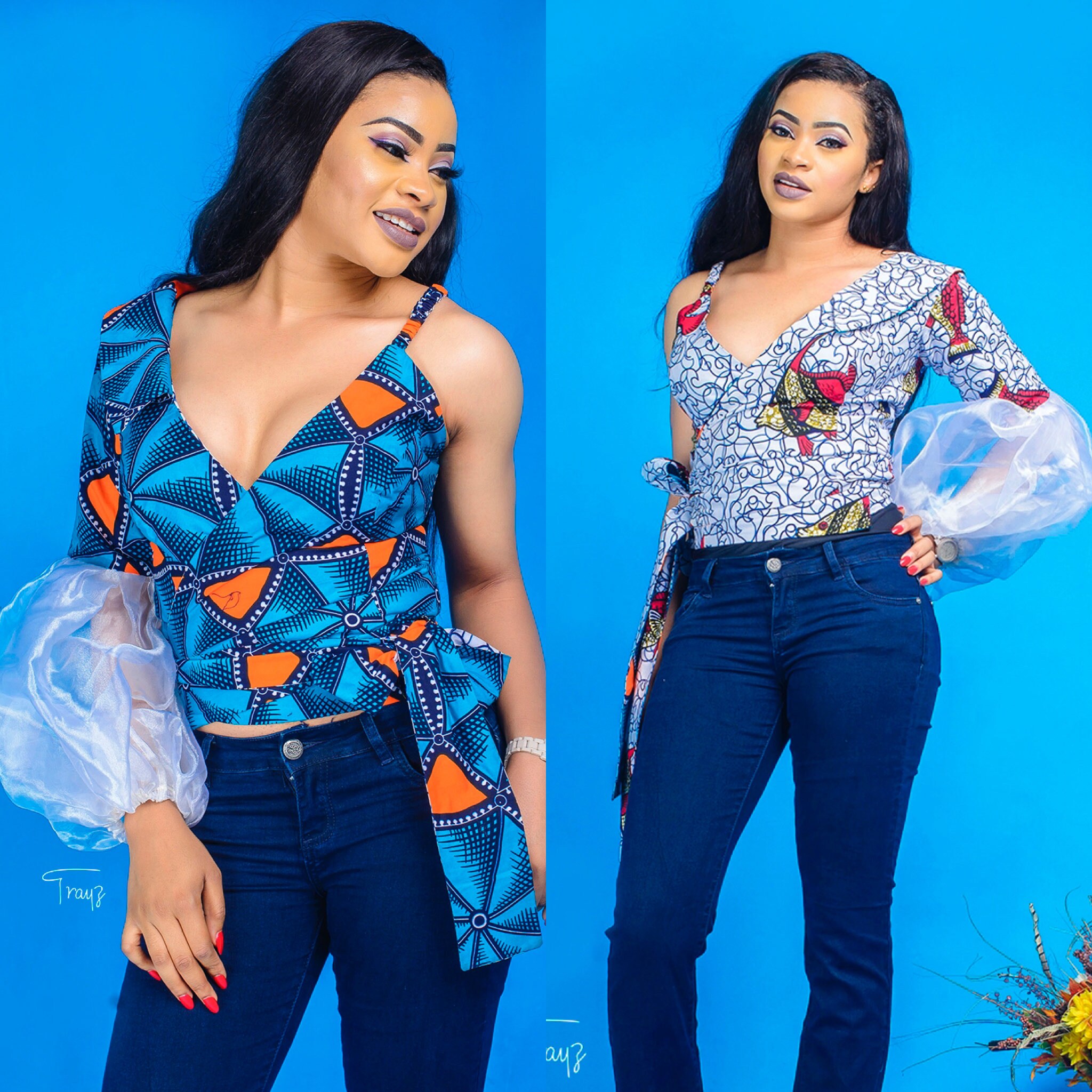 Image of Boma African Print Fashion Clothing Wax Ankara Reversible Two Way Wrap Top