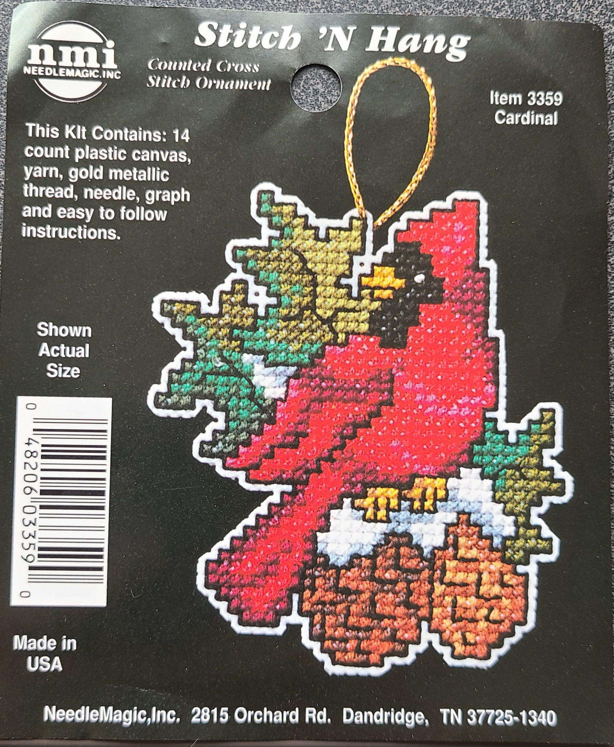 NMI STITCH 'N HANG COUNTED CROSS STITCH ORNAMENT KIT KITTY ITEM