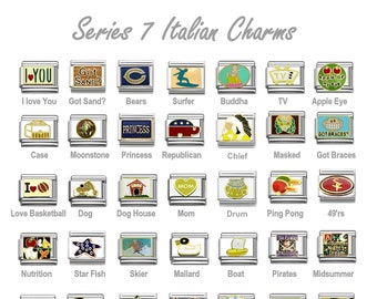 Italian Charms Authentic classic 9mm size limited great assortment gold and stainless charm links SERIES 7 - LIMITED!