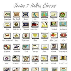 Italian Charms Authentic classic 9mm size limited great assortment gold and stainless charm links SERIES 7 - LIMITED!