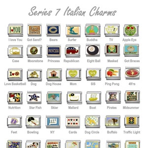 Italian Charms classic 9mm size limited great assortment gold and stainless charm links SERIES 7 - LIMITED!