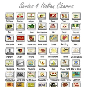 Italian Charms classic 9mm size limited great assortment gold and stainless charm links SERIES 4