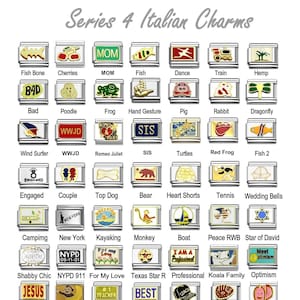 Italian Charms Authentic classic 9mm size limited great assortment gold and stainless charm links SERIES 4