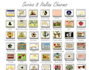 Italian Charms classic 9mm size limited great assortment gold and stainless charm links SERIES 8 - LIMITED!