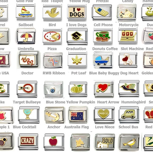 Italian Charms Classic 9mm Size Limited Great Assortment Gold Etsy