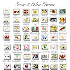 Italian Charms classic 9mm size limited great assortment gold and stainless charm links SERIES 2