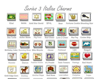 Italian Charms classic 9mm size limited great assortment gold and stainless charm links SERIES 3