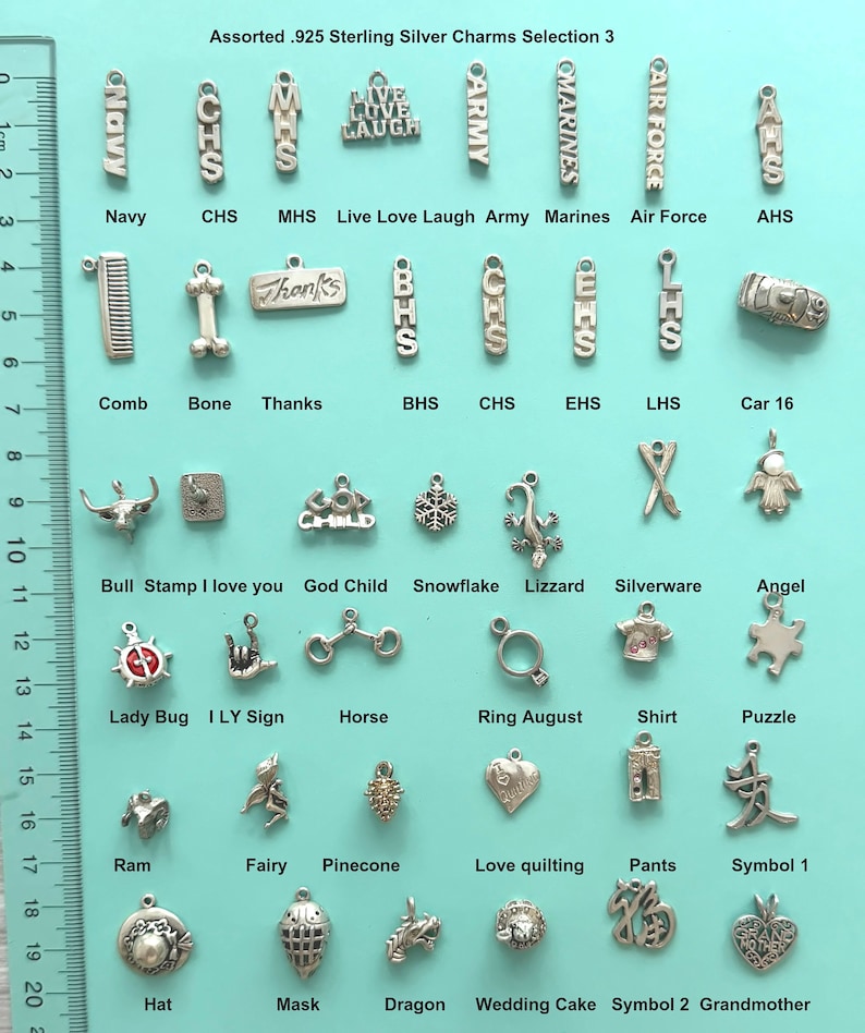 Sterling Silver .925 Charms Selection 3 Rare and Limited - Etsy