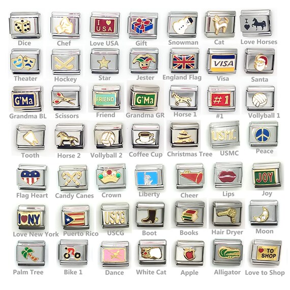 Italian Charm Links for Charm Bracelets Assorted 9mm Classic Etsy