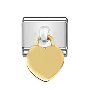 Dangle Italian Charm classic 9mm size. Stainless Steel with 18K gold accent. Limited to stock on hand! Study dangle charm, top quality!