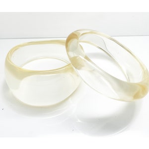 Wide Chunky Vintage Designer Lucite Transparent Clear Bangle Bracelet New in package from 90's sold under designer label for LOTS!