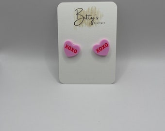 Boucles d'oreilles coeur rose pour la Saint-Valentin Boucles d'oreilles coeur rose