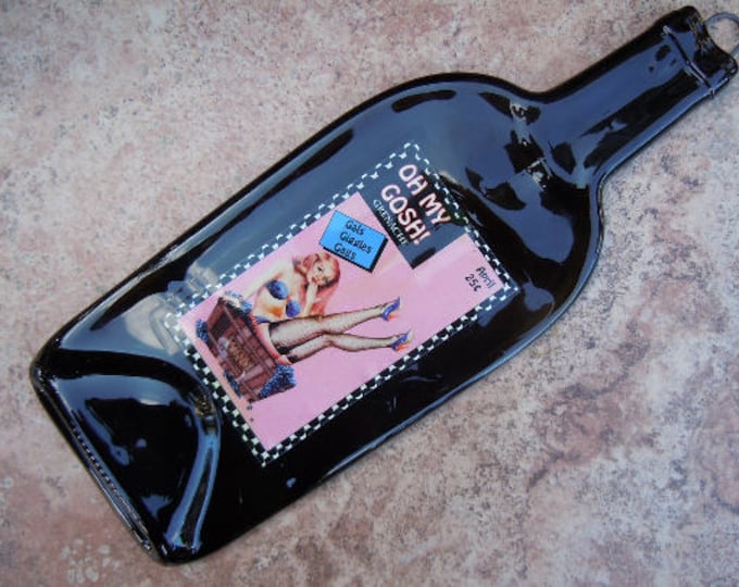 Oh My Gosh Grenache Sort This Out Slumped Melted Flattened Flat Wine Bottle Cheese Tray Spoon Rest Glass Plate Eco Gift