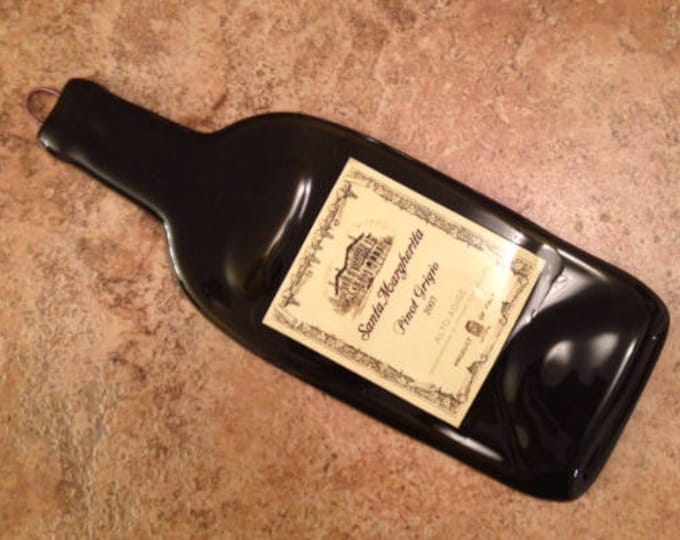 Free Shipping Santa Margherita Pinot Grigio Italy Slumped Melted Flat Wine Bottle Tray Spoon Rest Glass Plate Gift