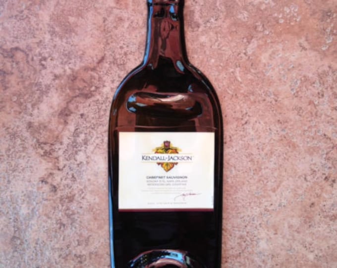 FREE SHIPPING Kendal Jackson Cabernet Slump  Flat Wine Bottle Cheese Tray Spoon Rest Glass Eco Gift