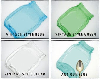 Free Shipping...Set of 4 Melted Mason Jar ALL Colors NO LOGO Cute Spoon Rest Cheese butter Tray bathroom kitchen dish  soap...