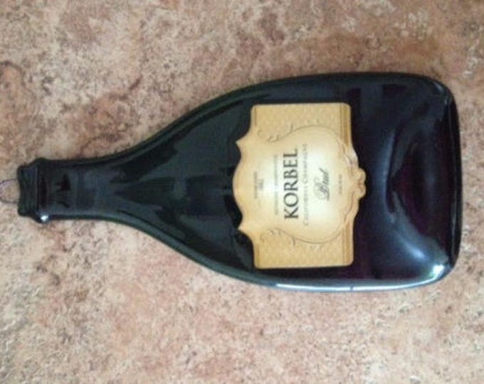 Free Shipping Sonoma Valley Korbel Brut Champagne Wine Slumped Melted Flattened Flat Bottle Cheese Tray Spoon Rest Glass Plate Gift