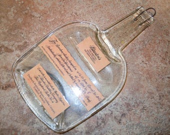 FREE SHIPPING Blantons Bourbon Whiskey Whisky Slumped Flattened bottle elegant cheese tray spoon rest glass plate eco gift