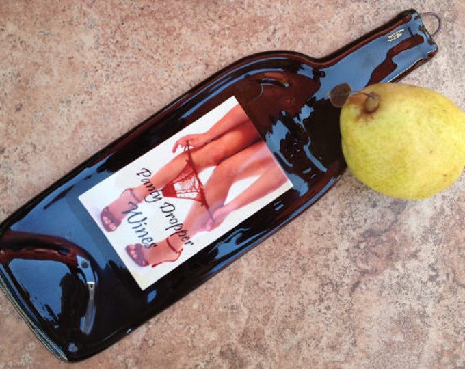 FREE SHIPPING Panty Dropper Wines Slump Melted Flattened Flat Wine Bottle Cheese Tray Spoon Rest Glass Eco Gift