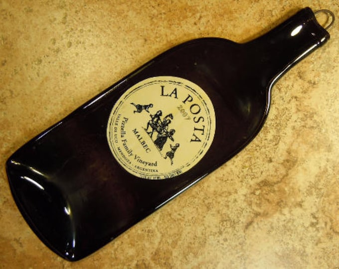 Free Shipping La Posta Malbec Mendoza Argentina Wine Slumped Melted Flattened Flat Bottle Tray Spoon Rest Glass Plate Gift
