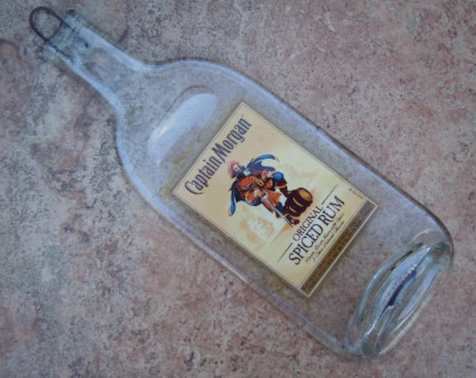 Free Shipping Captain Morgan Original Spiced Rum Vintage Slumped Melted Flat Wine Bottle Tray Spoon Rest Glass Plate Gift