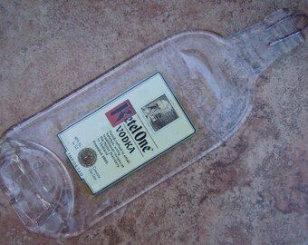 Free Shipping KETEL One Vodka Slumped Melted Flattened Flat Bottle Cheese Tray Spoon Rest Glass Plate Eco Gift