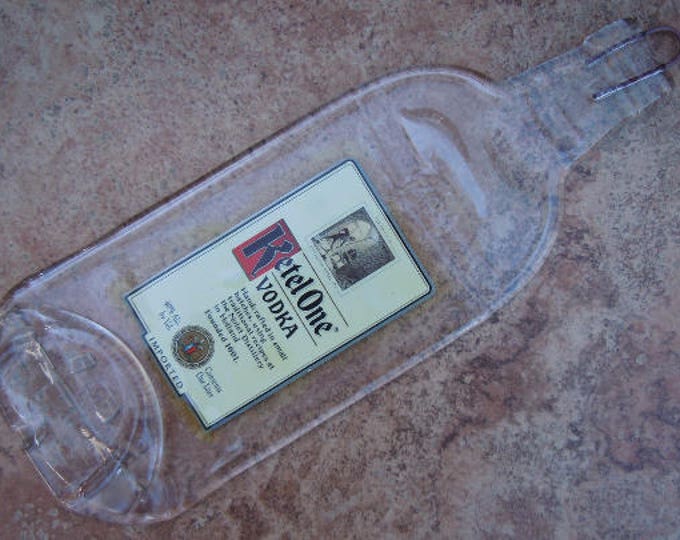 Free Shipping KETEL One Vodka Slumped Melted Flattened Flat Bottle Cheese Tray Spoon Rest Glass Plate Eco Gift