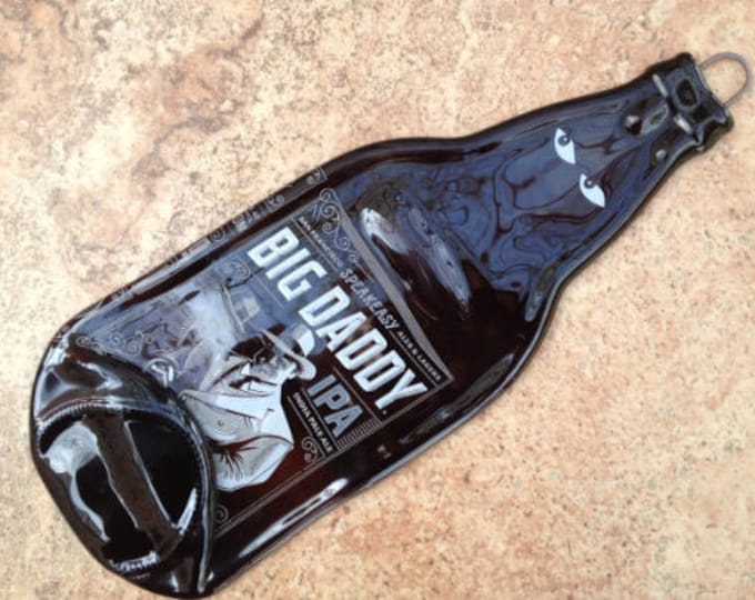 FREE SHIPPING Speakeasy Big Daddy IPA Beer Slump Melted Flat Wine Bottle Cheese Tray Spoon Rest Glass Eco Gift