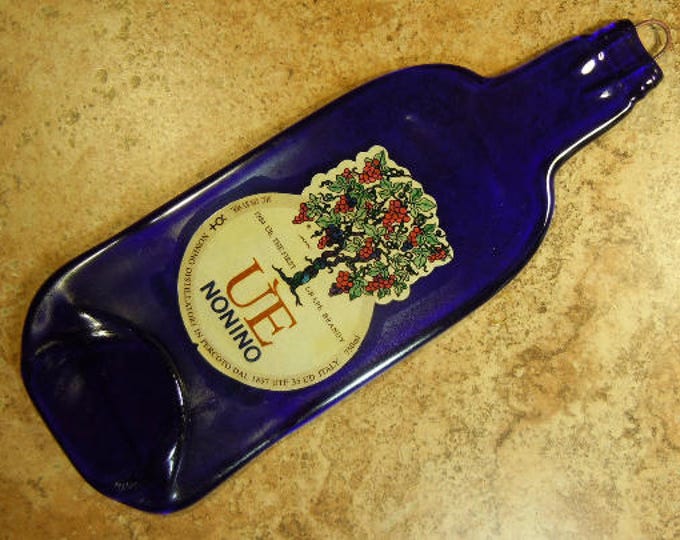 Free Shipping Nonino Grape Brandy Italy Slumped Melted Flat Wine Bottle Tray Spoon Rest Glass Plate Gift