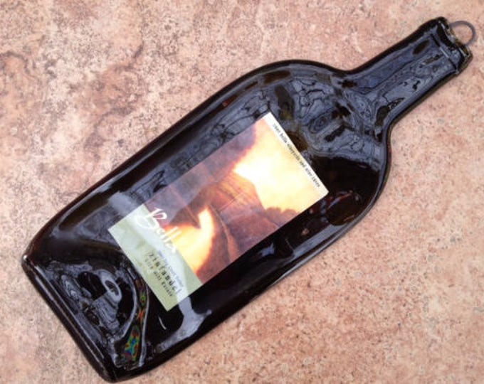 Free Shipping Lilly Hill Estate 2005 Bella Zinfandel Wine Slumped Melted Flattened Flat Bottle Tray Spoon Rest Glass Plate Gift