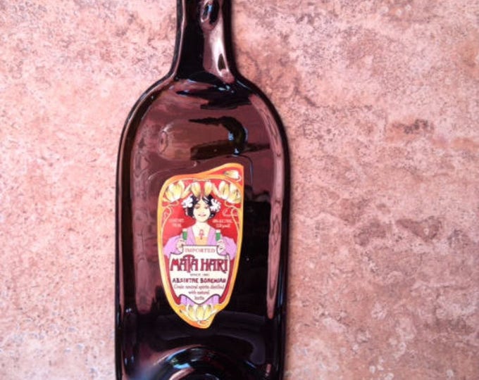 Free Shipping Mata Hari Absinthe Melted Flattened Flat Wine Bottle Tray Spoon Glass Plate Gift