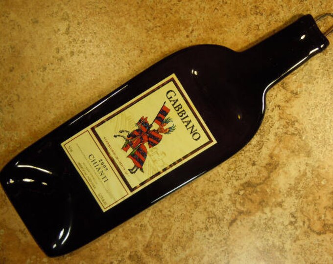 Free Shipping Gabbiano Chianti Italian Slumped Melted Flat Wine Bottle Tray Spoon Rest Glass Plate Gift