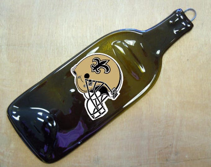 FREE SHIPPING New Orleans Saints NFL Sport Flat Wine Bottle Cheese Tray Spoon Rest Glass Eco Gift