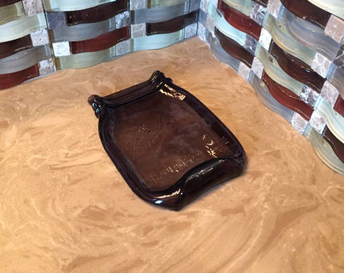 fREE Shipping...IMPERFECT" Melted Mason Jar PURPLE " pint size" cute spoon rest, cheese butter tray, dish soap, ..