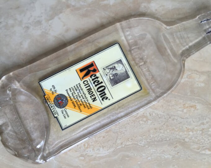 FREE SHIPPING Ketel One Vodka // Standart  Slumped Melted Flattened Wine Bottle Cheese Tray Spoon Rest Eco Gift