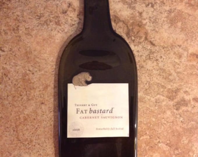 Free Shipping Fat Bastard Thierry and Guy Vintage Label Cabernet Sauvignon Melted Flattened Flat Wine Bottle Tray Spoon Glass Plate Gift