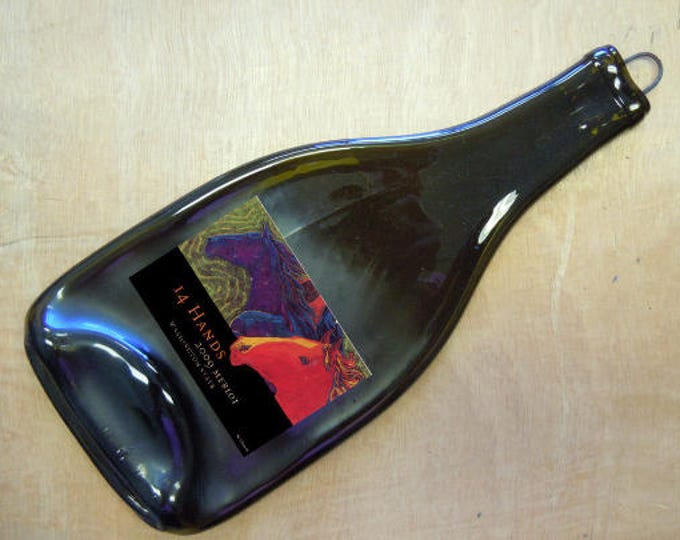 Free Shipping 14 Hands Merlot Slumped Melted Flat Wine Bottle Tray Spoon Rest Glass Plate Gift
