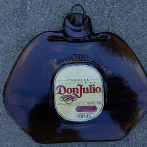 FREE SHIPPING Don Julio Reposado Tequila Mexico Slumped Flattened bottle elegant cheese tray spoon rest glass plate eco gift
