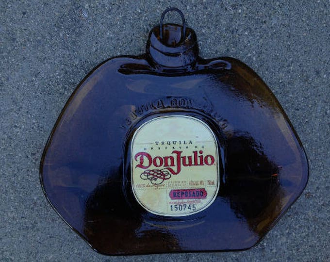 FREE SHIPPING Don Julio Reposado Tequila Mexico Slumped Flattened bottle elegant cheese tray spoon rest glass plate eco gift